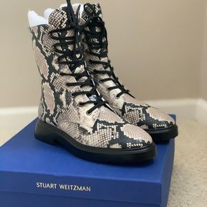 Stuart Weitzman McKenzee Python-Embossed Boots